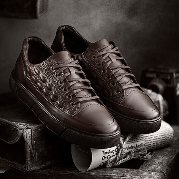 Crocodile cow leather men's sports shoes code Hm 200